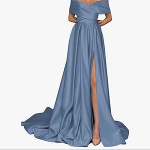 Dusty blue formal dress. Beautiful corset back. Dress never worn.